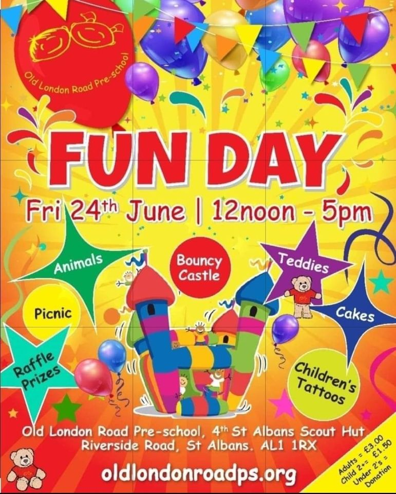 Poster for OLR fun day 12-5pm on Friday 24th June 2022